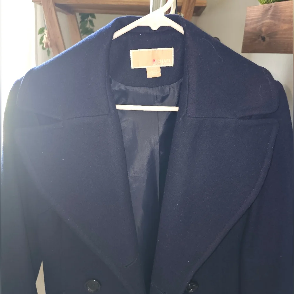 MICHAEL MICHAEL KORS PEA COAT JACKET SZ SMALL NAVY BLUE - Picture 2 of 6